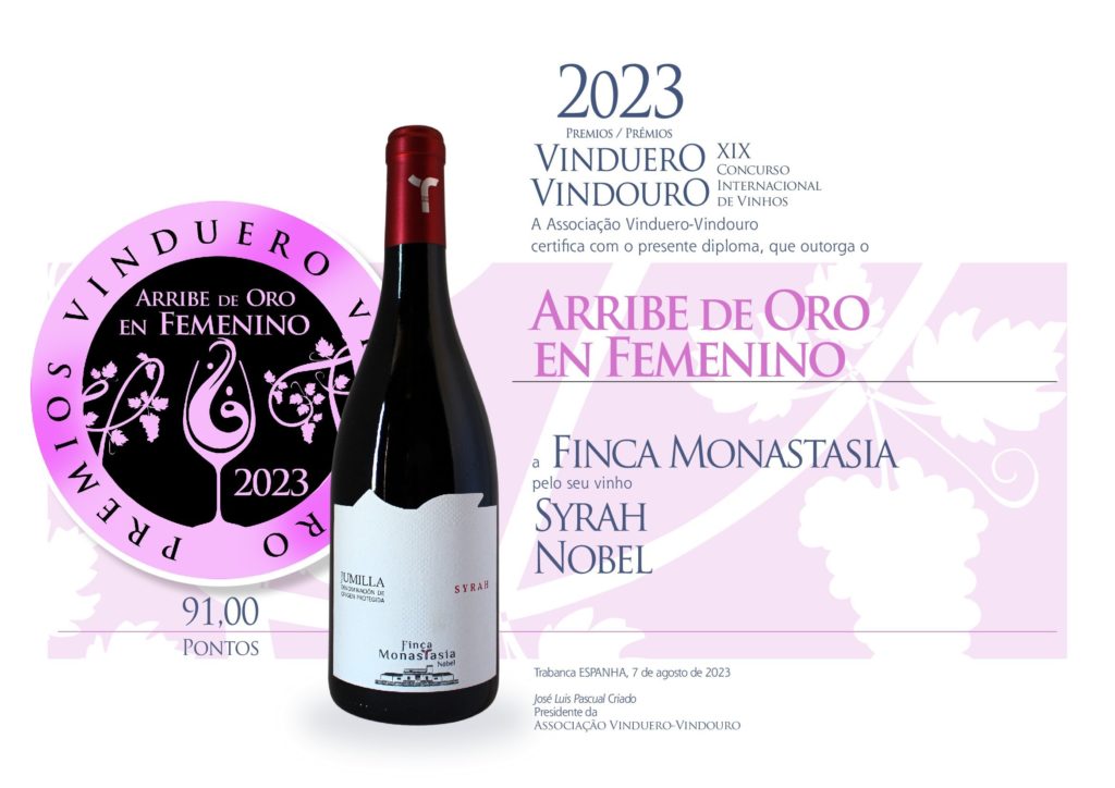 diploma 2023 arribe de oro femenino ribera del duero syrah